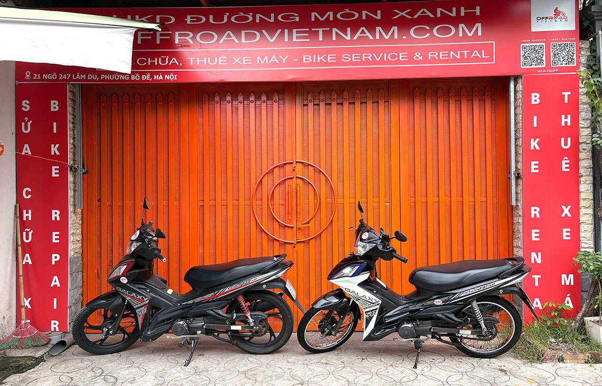Offroad Vietnam Motorbike Adventures - Rent 50cc Motorbikes & Scooters Rentals In Hanoi. SYM Galaxy 50cc semi-automatic. Our rental shop.