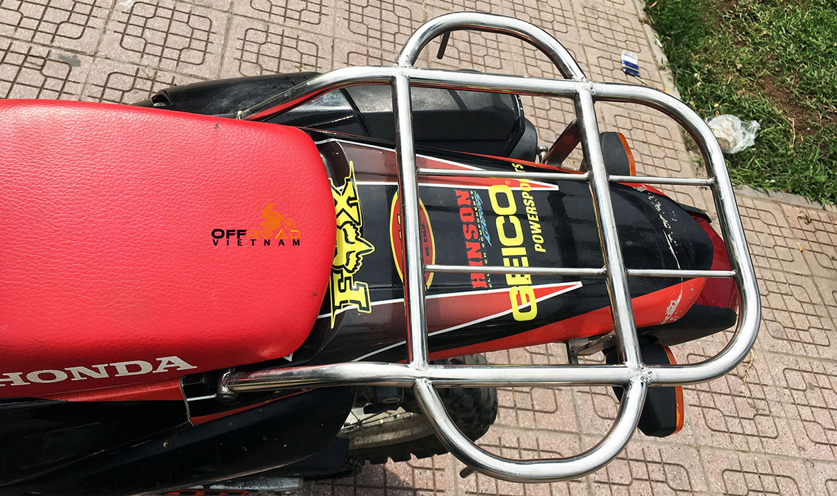 Offroad Vietnam Motorbike Adventures - Riding Gear For Motorbiking Safely in Vietnam, Honda CRF250L luggage rack