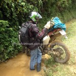 Vietnam motorbike tours, Vietnam motorcycle tours. Lost control at a turn!